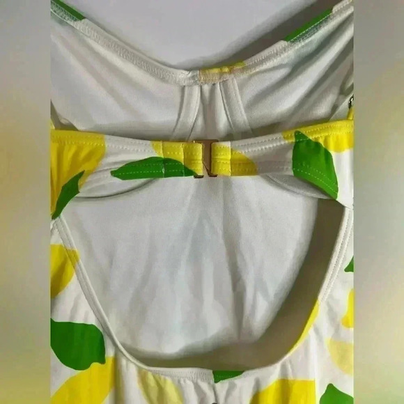NWT Kate Spade Women’s Ivory Lemon One-Piece Swimsuit - Size Large - Picture 4 of 6